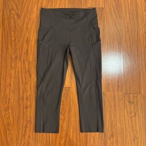 Lululemon Fast and Free Crop Leggings Womens 6 Dark Gray